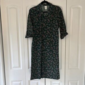 Vintage Nancy Frock Green and Pink Paisley Dress